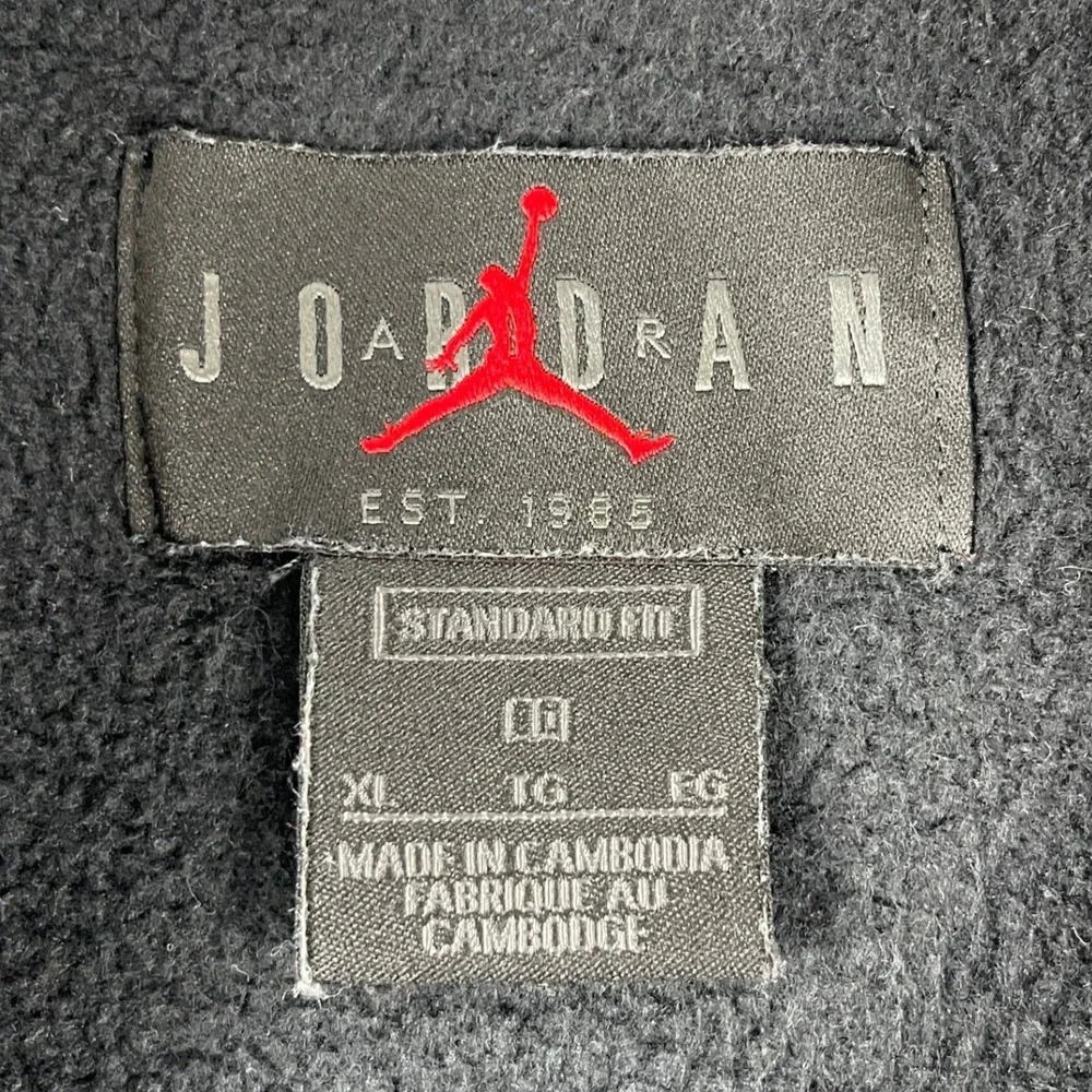 Jordan Mens XL Black Full Zip Hoodie Jumpman Air Logo Fleece Sweatshirt